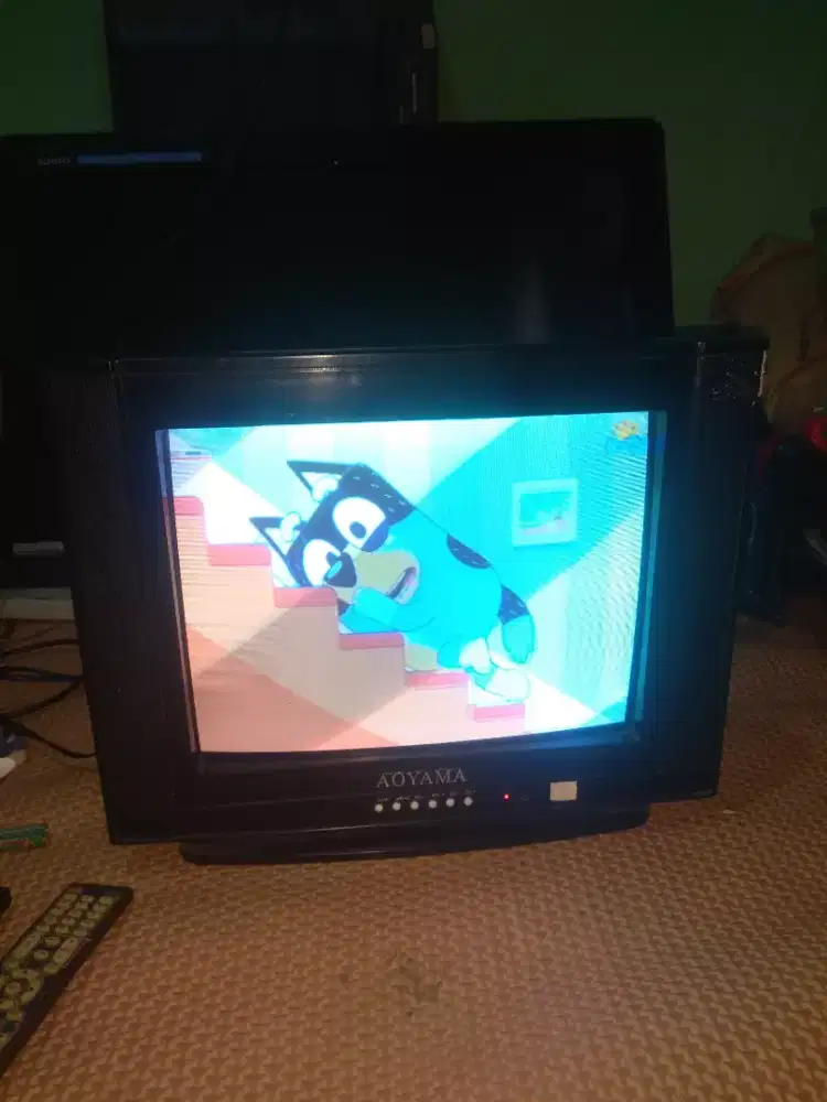 Tv tabung 14 inch aoyama+stb normal siap tonton nego tipis