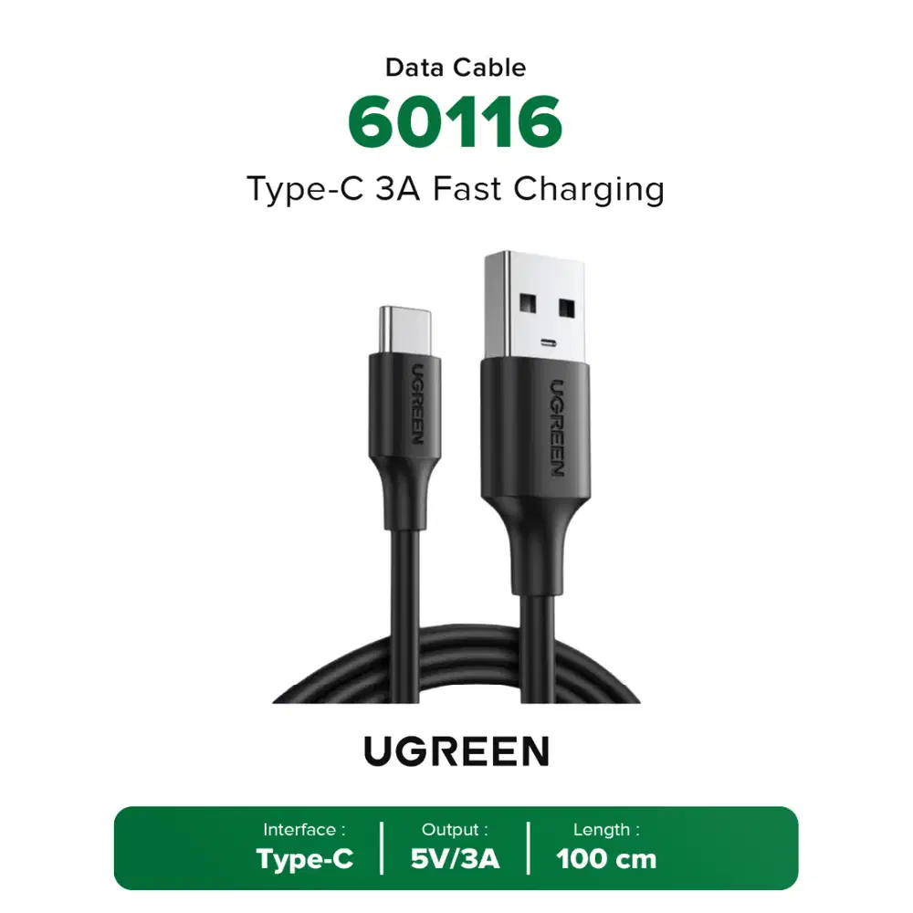 Ugreen USB Type-C 3A Fast Charging Data Cable Kabel - 1M
