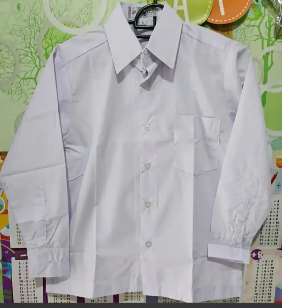 Baju kemeja panjang putih tuk anak sd atau mi kelas 1