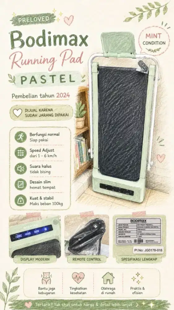 BODIMAX RUNNING PAD PASTEL MINT