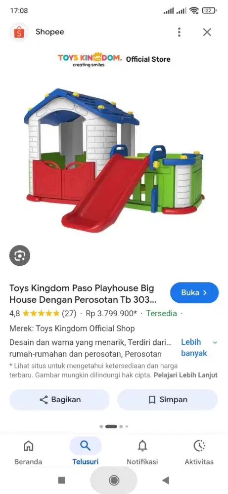 DIJUAL mainan rumah2an anak. bekas.