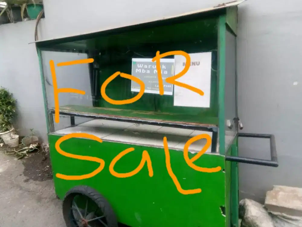 Gerobak besi bekas jualan nasi bebek Uk.170x80 minus pemakaian