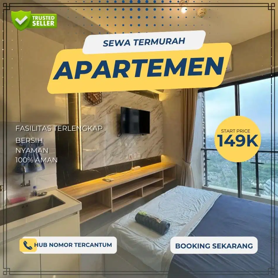 Sewa apartemen HARIAN/TRANSIT Green lake view Tangerang Termurah