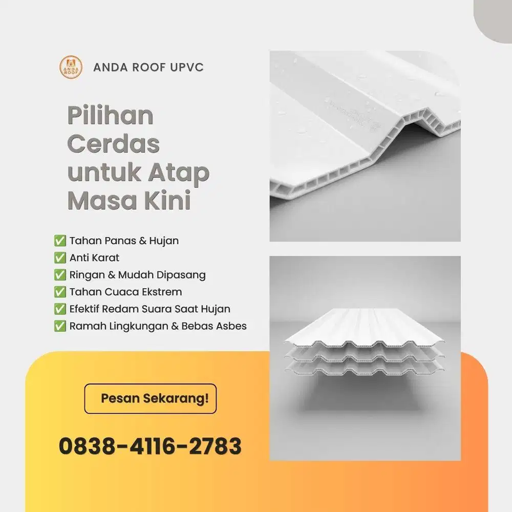 Cuaca semakin panas? ️ Musim hujan semakin deras? beralih ke ANDA ROOF