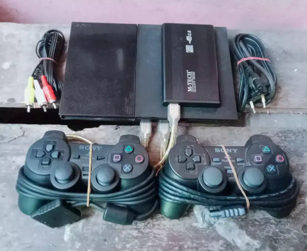 Gaduh PS2 slim hardisk 120gb game banyak