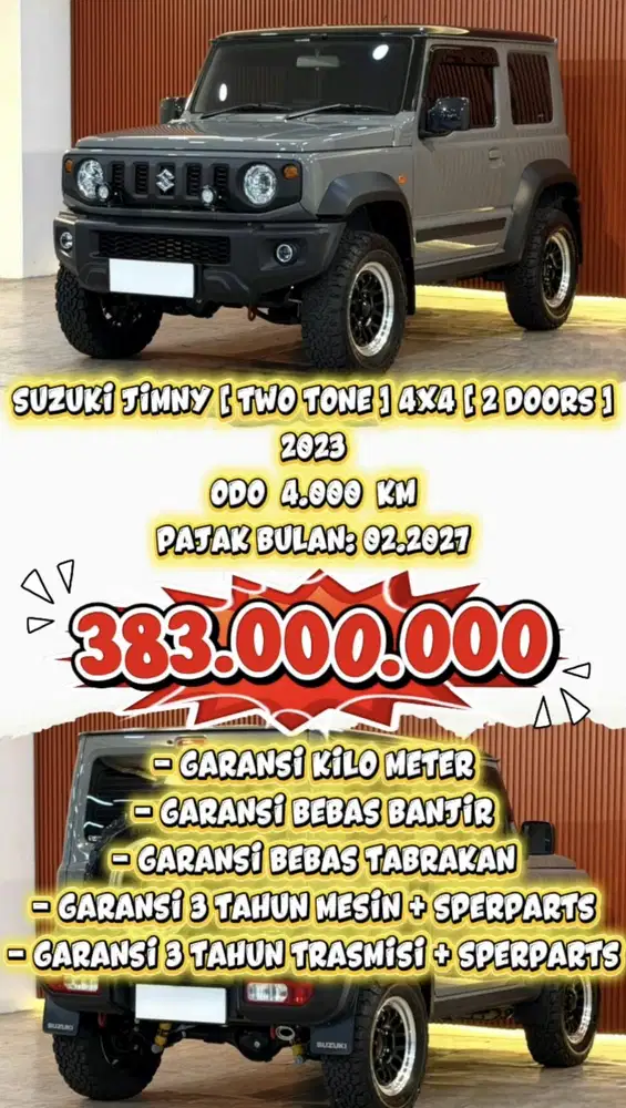 [ ODO 4.000 KM ] SUZUKI JIMNY 1.5 TWO TONE AT 2023 ORIGINAL