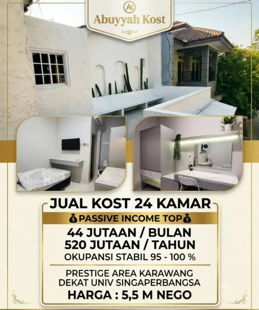JUAL CEPAT KOST KOSAN 24 KAMAR KARAWANG BARAT