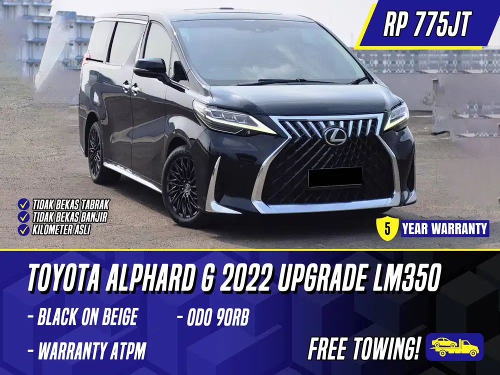 Toyota Alphard G 2022 Upgrade LM350 Black on Beige Hitam