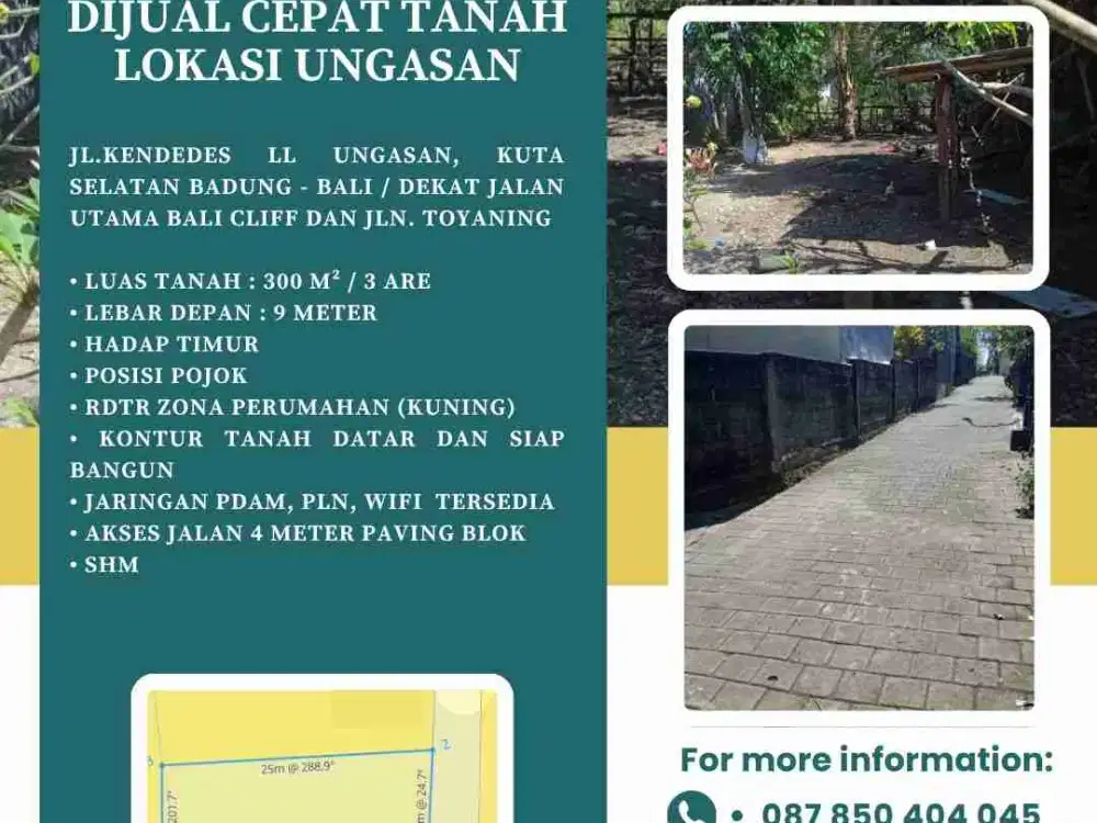 DIJUAL CEPAT TANAH LOKASI UNGASAN