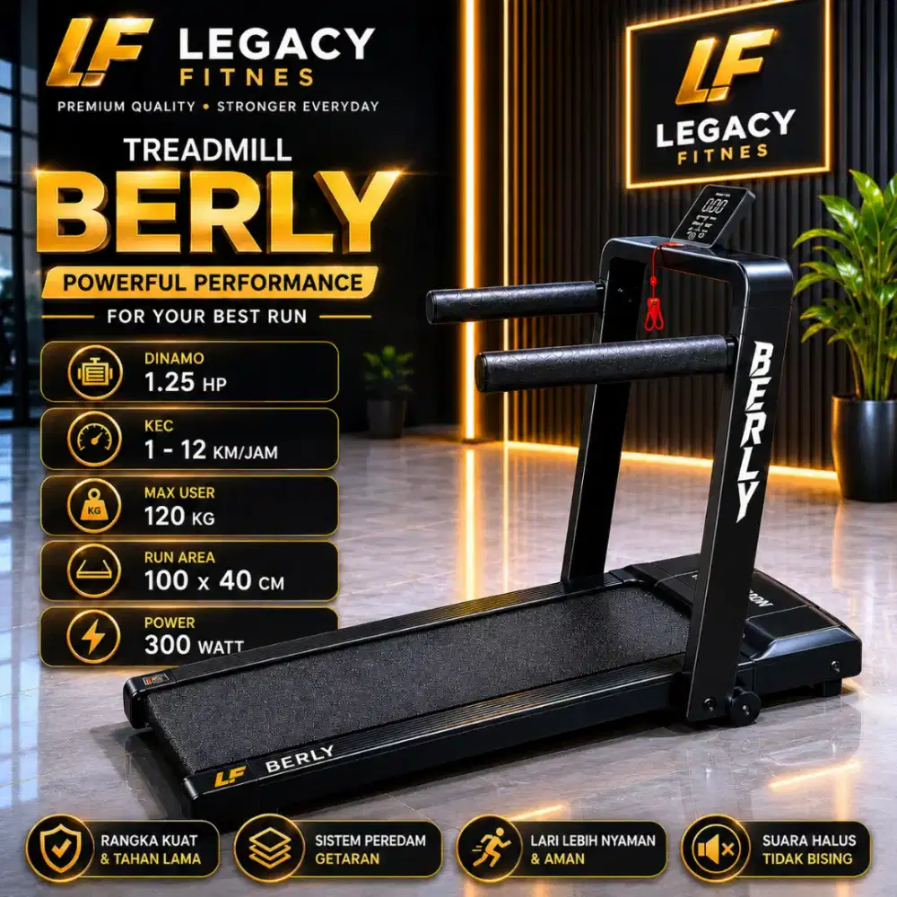 Treadmill Elektrik New Berly Legacy Alat fitne tredmil