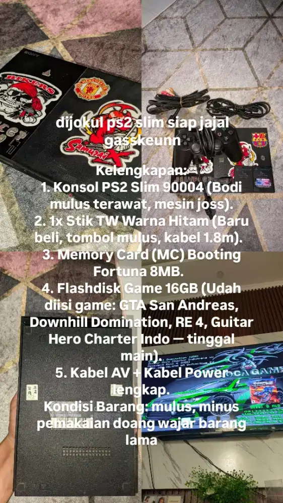 PS2 Slim Seri 90004 Siap Pakai - Full Game Flashdisk