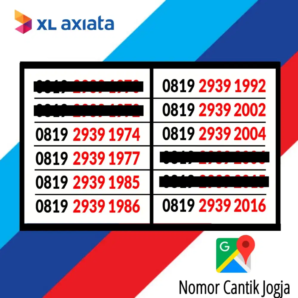 Nomor Cantik Tahun Lahir Super XL Kartu Perdana Xl Reguler