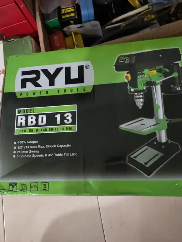 RYU RBD 13 Bench Drill 13mm 1000W Mesin Bor Duduk Original Baru