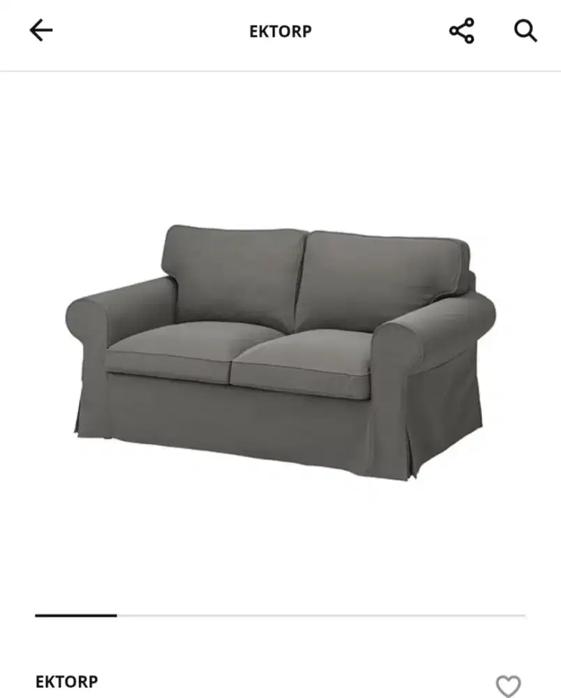 SARUNG SOFA EKTROP 2 SEAT ABU ABU TUA (SOFA IKEA)