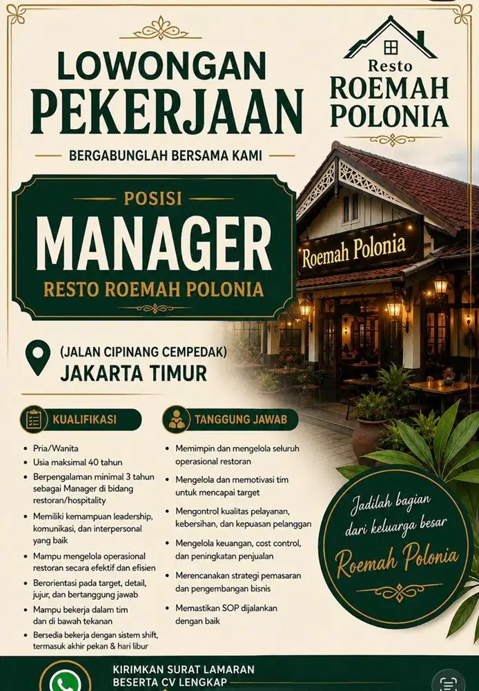Loker manager resto