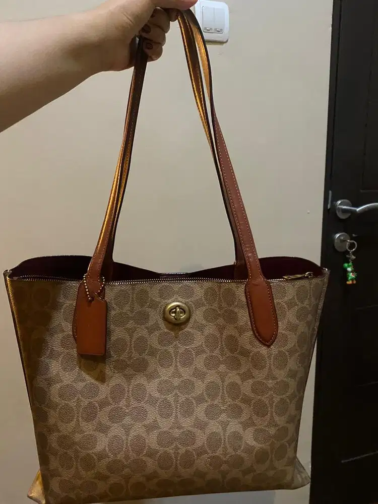 Preloved Tas Coach Willow Tote In Signature Canvas