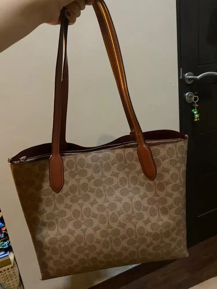 Preloved Tas Coach Willow Tote In Signature Canvas