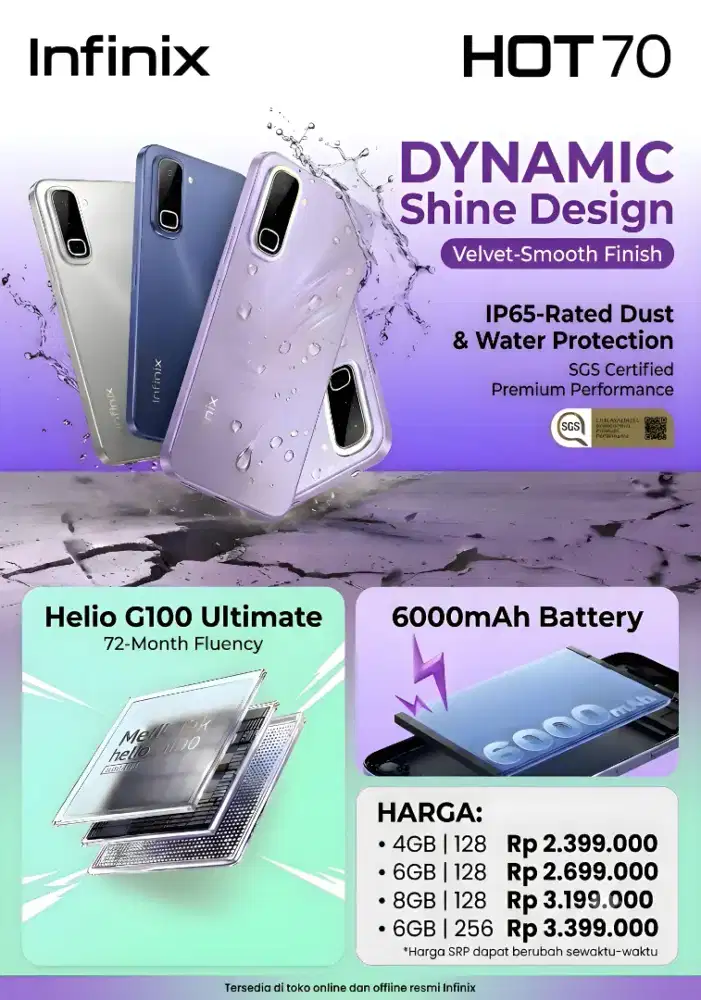 INFINIX HOT 70 8+8/256 NEW GARANSI RESMI