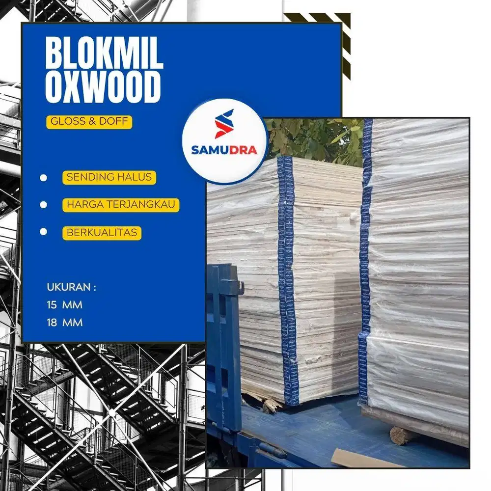 jual blokmil 18mm doff / gloss 1 sisi dan 2 sisi putih - toko samudra
