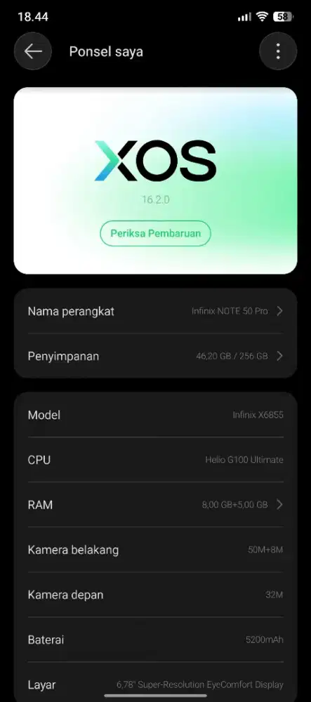 Infinix note 50 pro ram 8/256