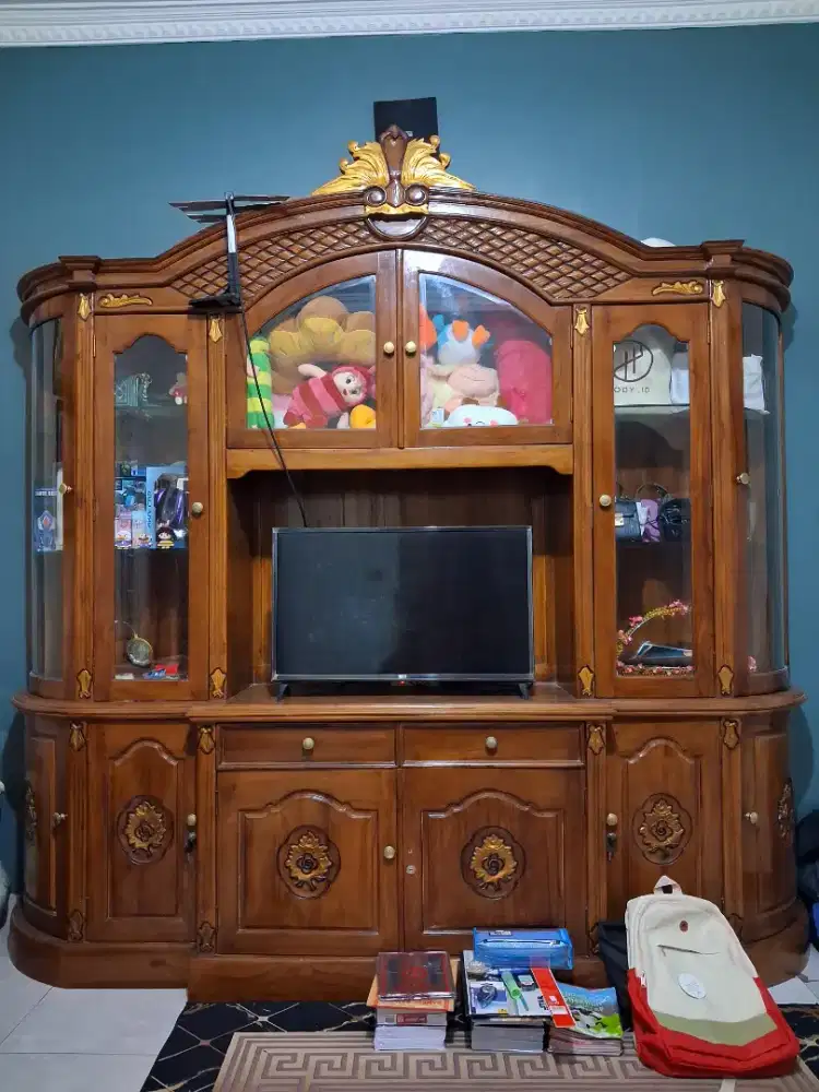Lemari bufet tv jati