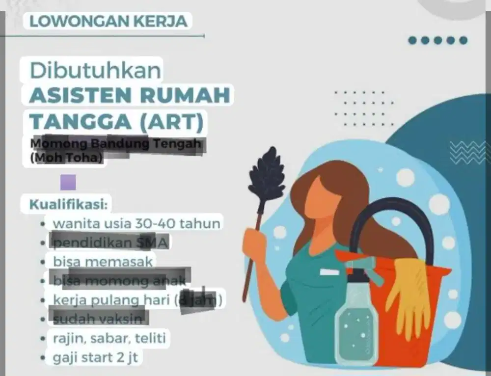 Lowongan ART , DI APARTEMEN