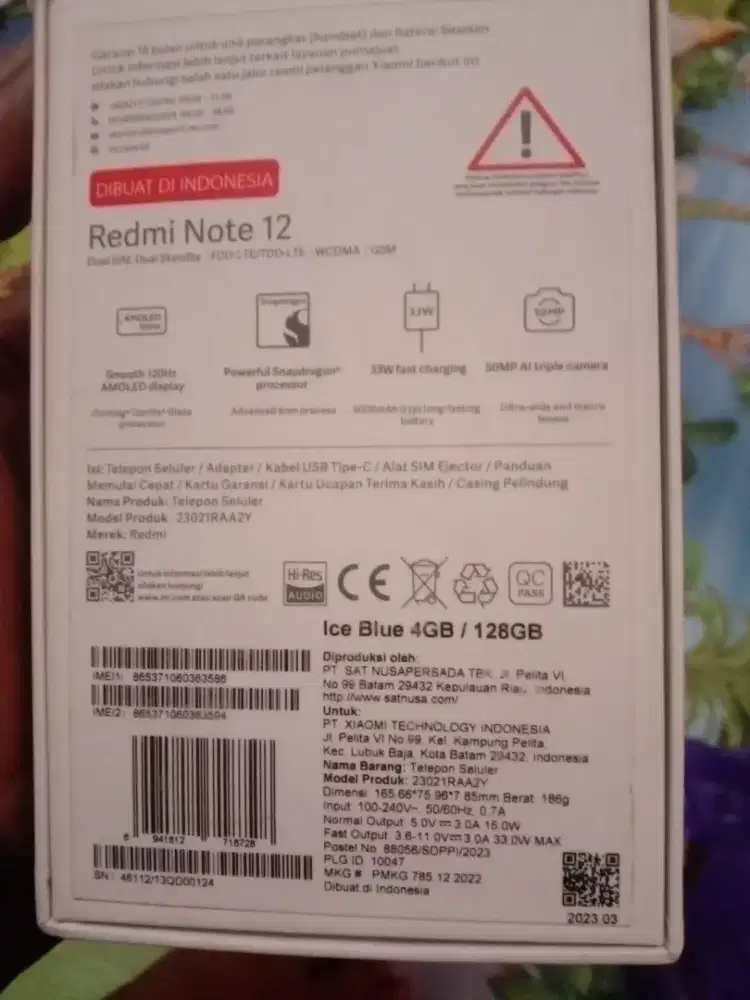 Hp Xiaomi not 12 second rasa baru