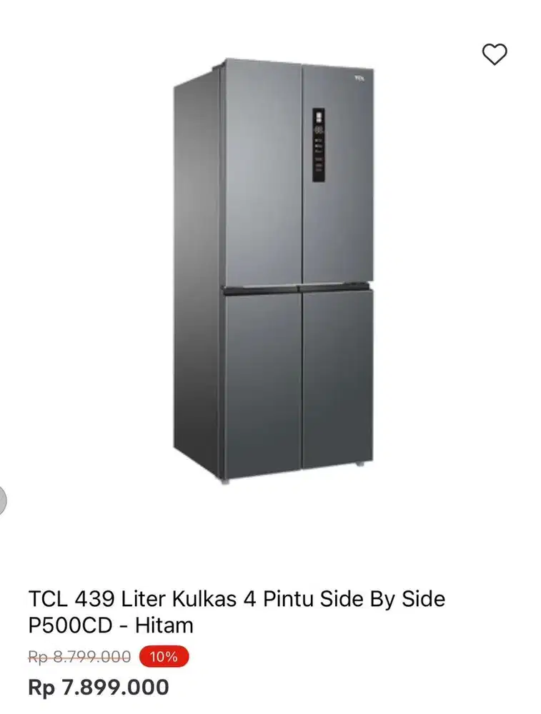 KULKAS TCL SBS 439liter