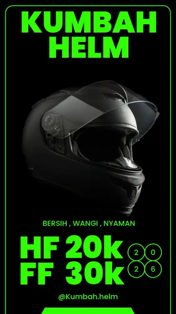 Cuci Helm full face dan half face