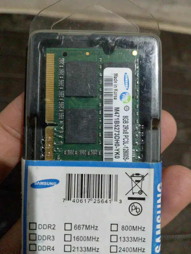 RAM Laptop Samsung 8GB DDR3L PC3L 12-8oo 1-6ooMHz SODIMM Original