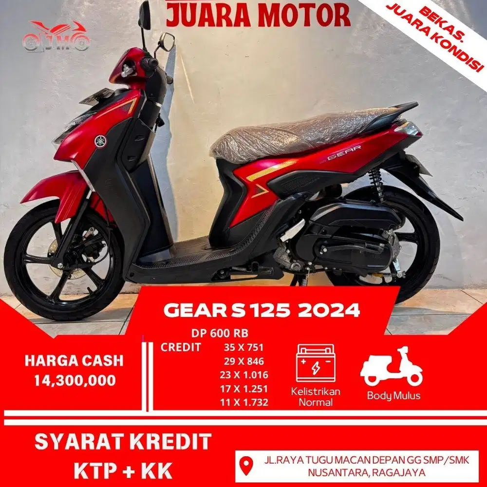 YAMAHA GEAR S 125 THN 2024 SURAT LENGKAP UNIT SIAP PAKAI