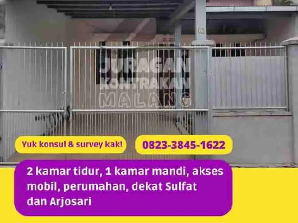 Sewa Kontrak Rumah Blimbing 2 kamar perumahan kosongan