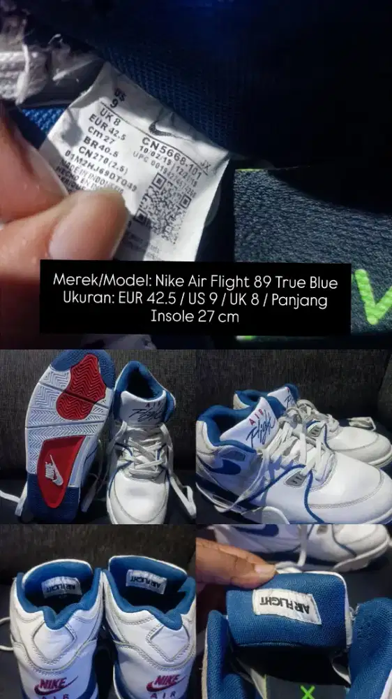 Nike Air Flight 89 White Navy