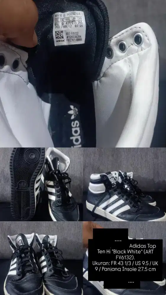 Adidas Top Ten Hi Black White
