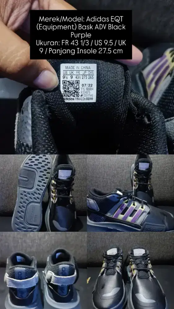 Adidas EQT Bask ADV V2 Black Purple