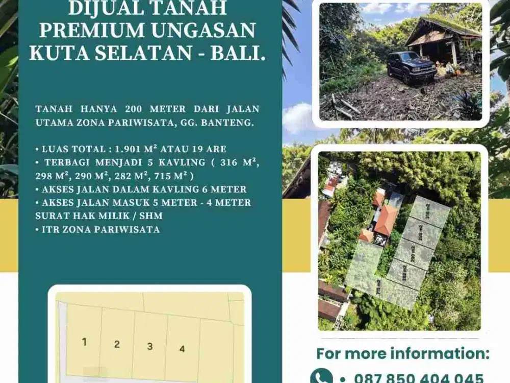 DIJUAL TANAH PREMIUM UNGASAN KUTA SELATAN - BALI