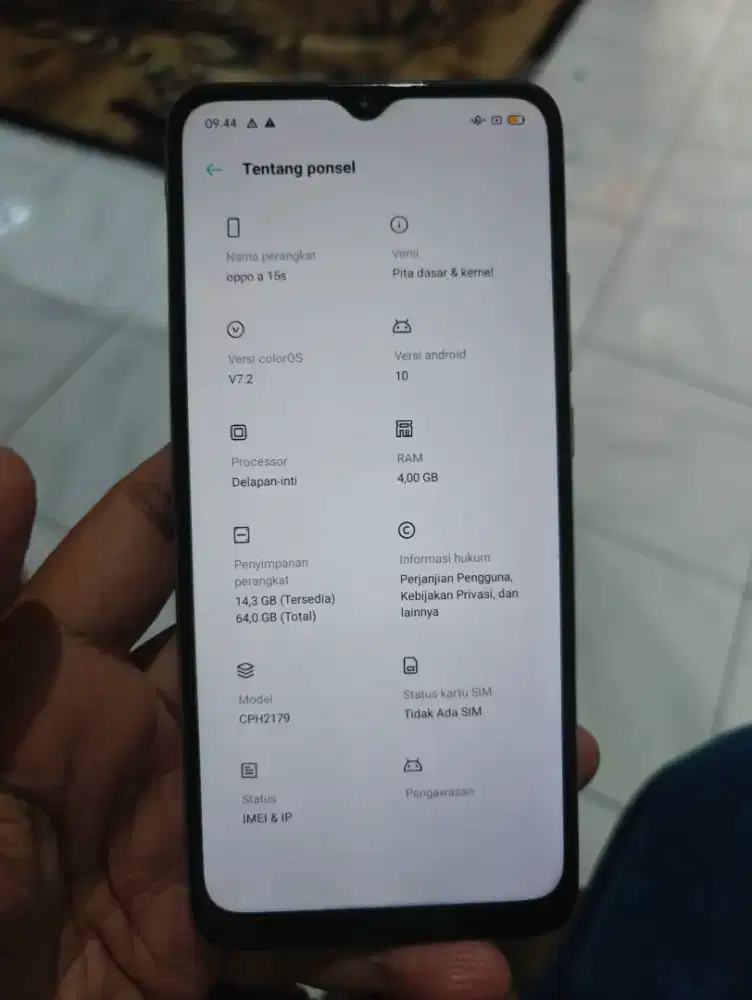 oppo a15s ram 4/64