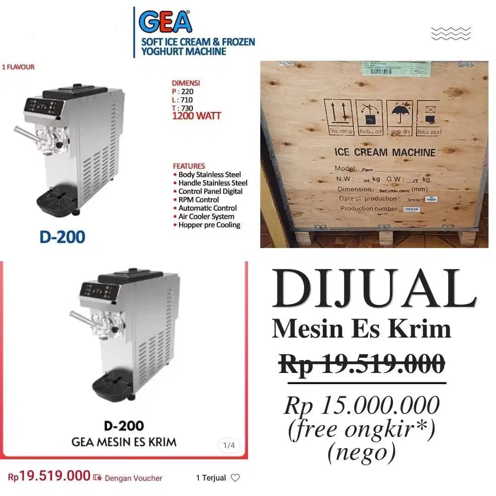 Mesin Soft Ice Cream GEA D-200