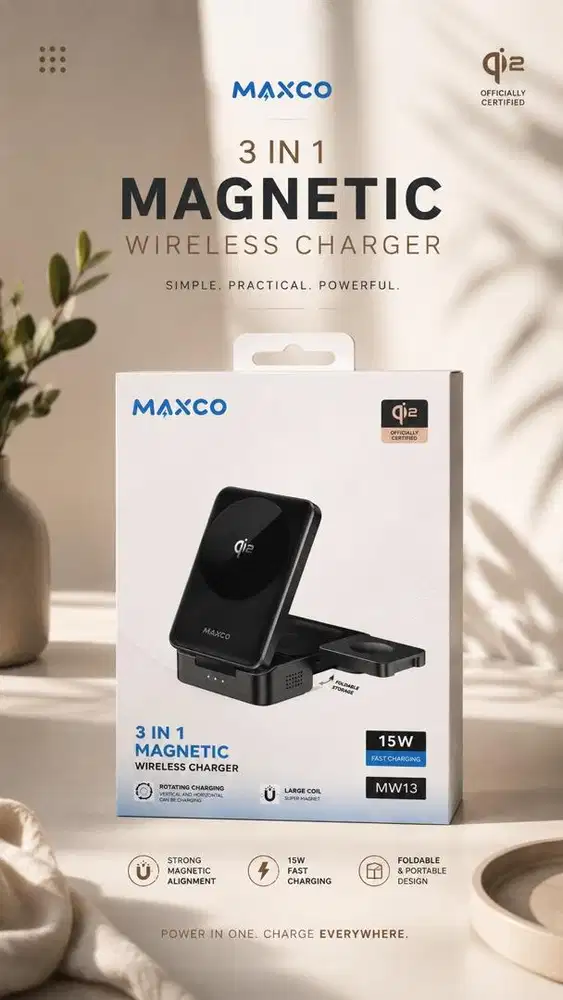 Maxco 3 in 1 Magnetic Wireless Charger