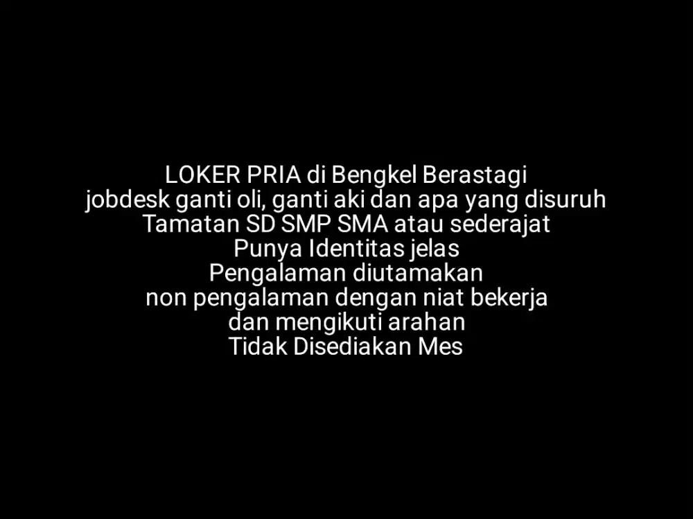 Lowongan Kerja Pria