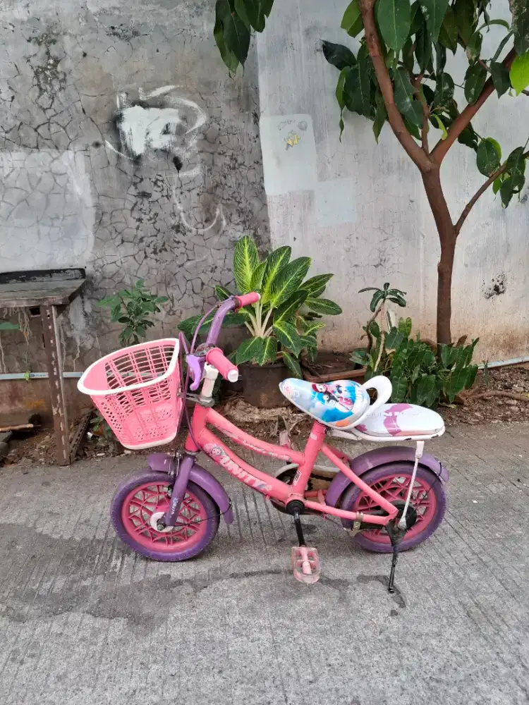 Dijual sepeda anak perempuan usia 4 tahun ukuran 12