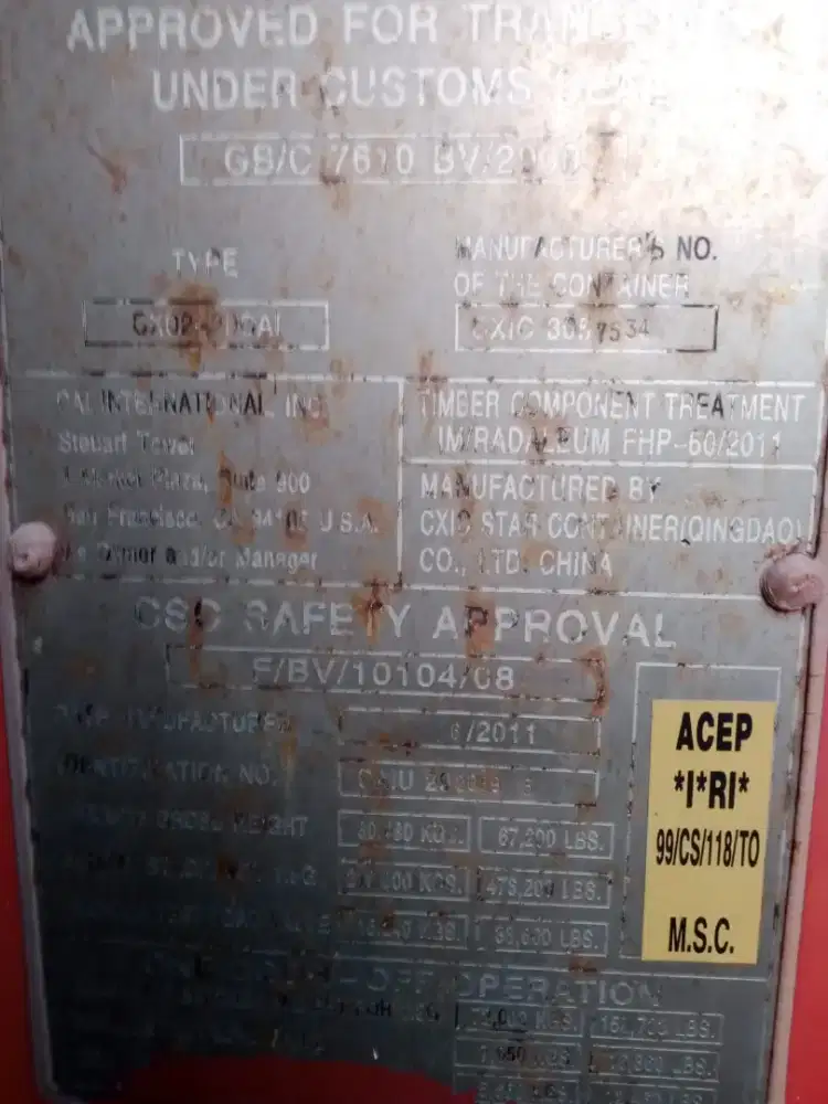 Dry container 20 feet