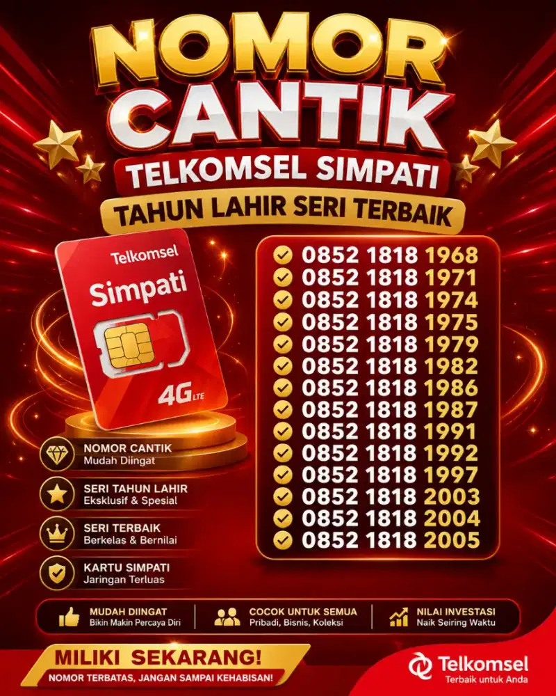 Nomor cantik simpati seri tahun lahir terbaik telkomsel