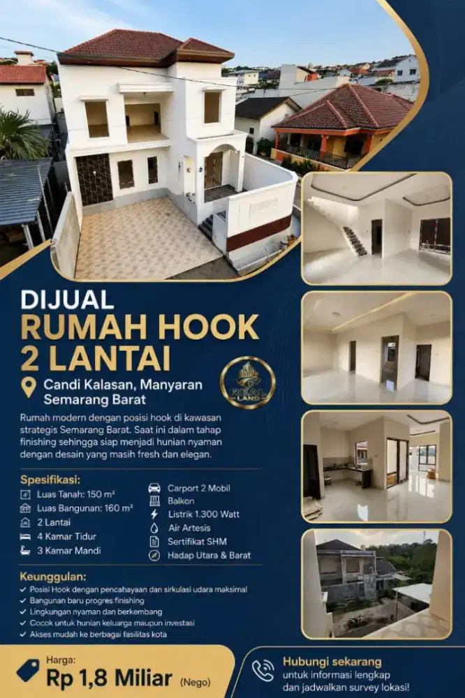 Dijual Rumah hook Candi Kalasan Manyaran Semarang Barat kondisi baru