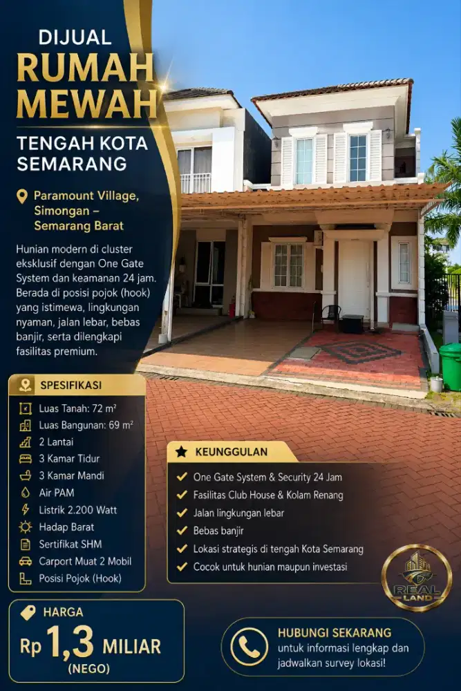 DIJUAL RUMAH MEWAH TENGAH KOTA SEMARANG

Paramount Village