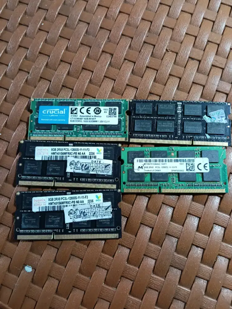 Ram laptop sodimm 8gb ddr3l merk campur ORI copotan unit