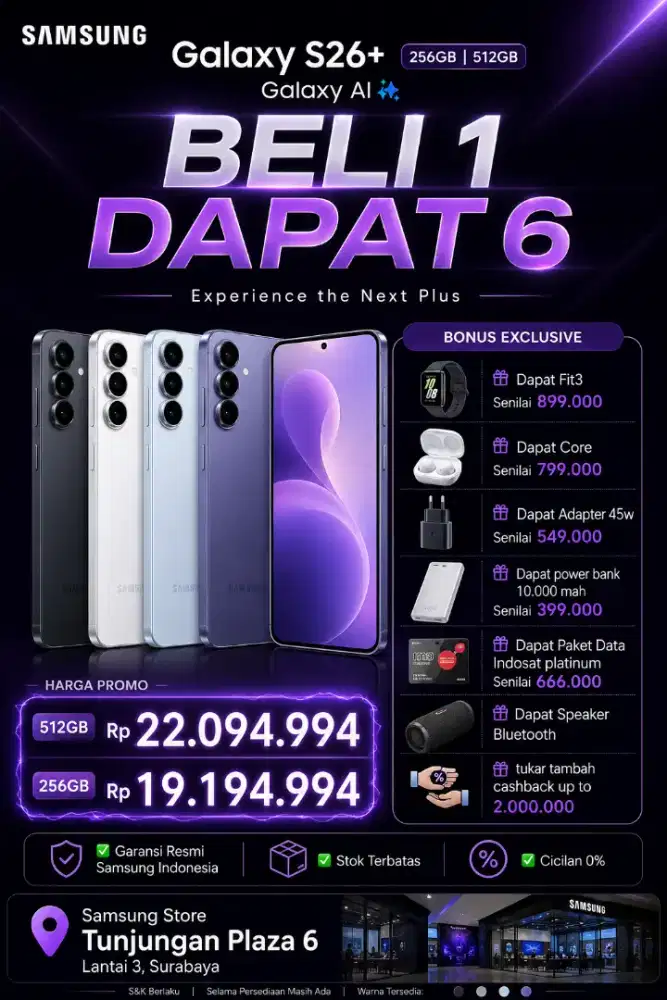 SAMSUNG GALAXY S26PLUS BELI 1 DAPAT 6
