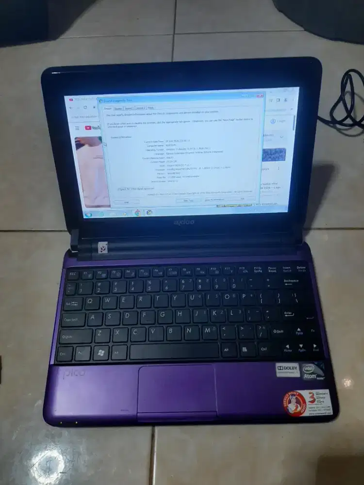 Axioo pico intel atom 1.86ghz/ram4gb/hdd250gb