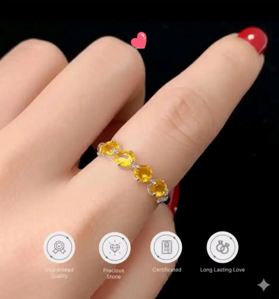 Brazillian Citrine Copper Ring Crystal