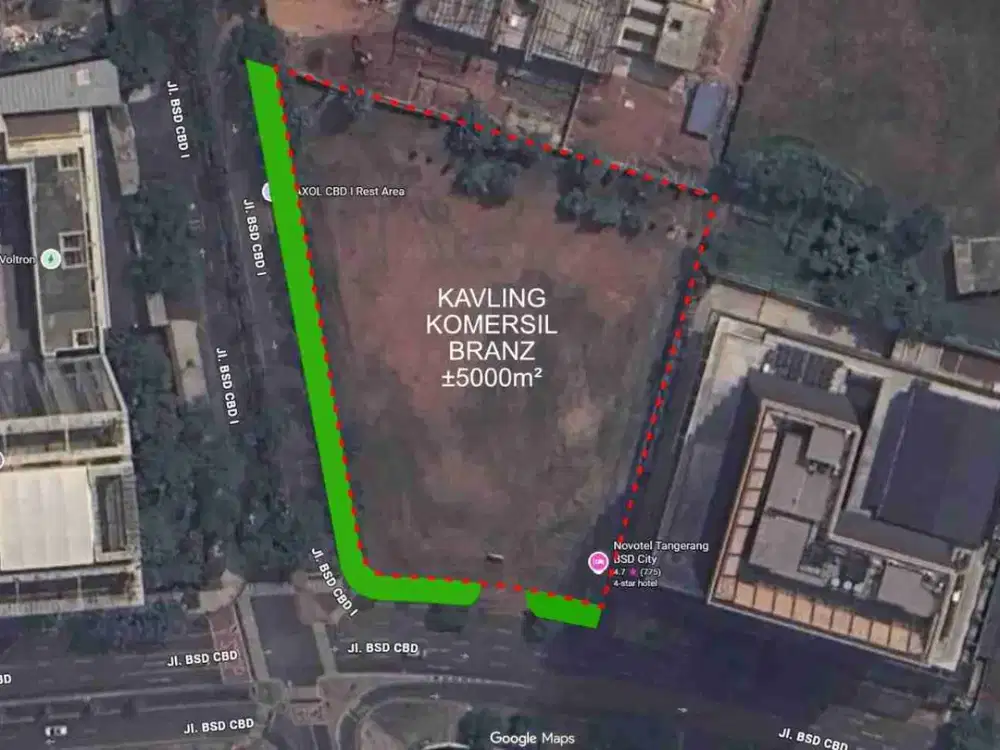 DISEWAKAN KAVLING KOMERSIL BSD LUAS 5000M SEBELAH NOVOTEL